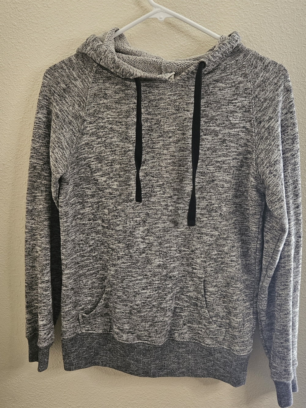 Aeropostale Heather Gray Knit Hoodie with Black Accents